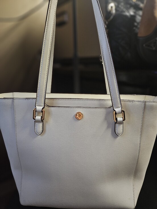 Lauren Ralph Lauren Handbags - Lauren Ralph Lauren Karly Medium Crosshatch Leather Tote